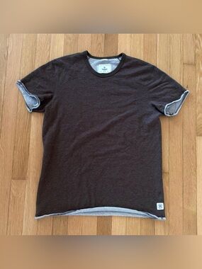 Reigning Champ Terry Knit Short Sleeve T-Shirt Dark Olive Men’s Medium Raw Hem